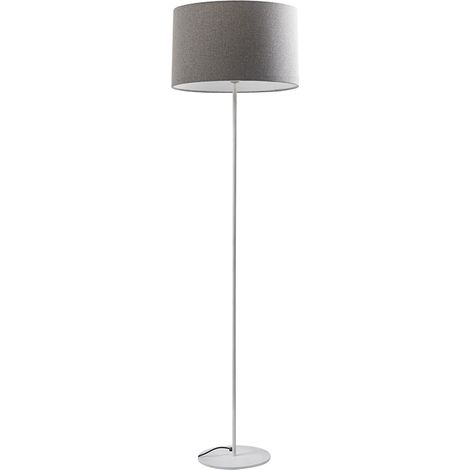 Vivien Piantana Bianca - Lampada da Terra con Paralume Cilindrico Grigio, Attacco E27, Potenza 75W, Grado IP20, Altezza 48cm - Rossini (1/5)