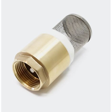 Valvola di ritegno a pedale DN25 da 1" in ottone con filtro di aspirazione in acciaio inox per pompa e filtrazione (1/5)