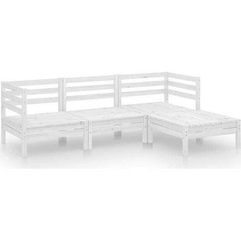 Maison Exclusive - 4-tlg. Garten-Lounge-Set Massivholz Kiefer Wei (1/5)