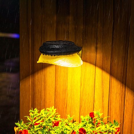 Lampe Solaire Murale - Éclairage Chaud IP65 Pour Clôture Terrasse Porte D'Entrée Mur Extérieur - 13,3 x 12,7 x 6,8 cm - 1 Pièce (1/5)