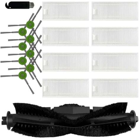 FOREHILL Kit de 18 brosses latérales principales pour aspirateur robot Aonus S8, 1 brosse à rouleau principale, 8 filtres HEPA, 8 brosses l (1/4)