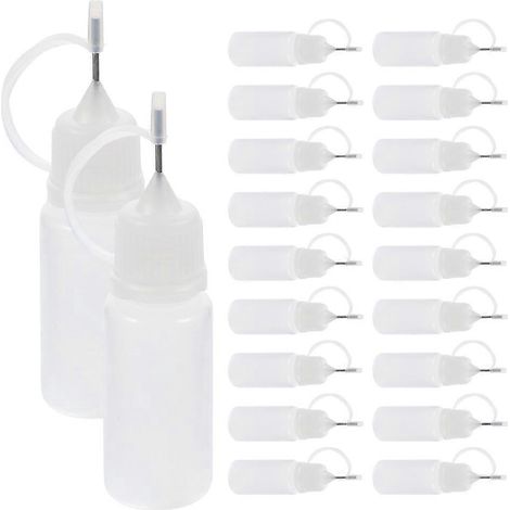Lot de 20 flacons applicateurs de colle à embout aiguille pour le bricolage-8.00X2.10X2.10CM-White (1/2)