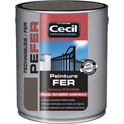 Peinture fer antirouille brun foncé 2,5 L – Finition métal pour protection et décoration – Inhibiteurs de rouille non toxiques – Cecil (1/4)