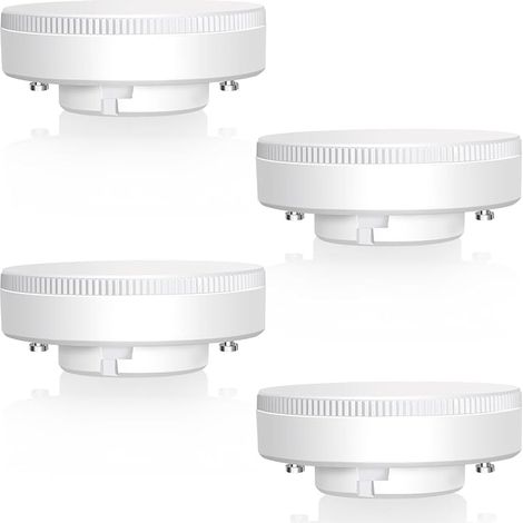 Ampoule GX53 LED 7W, Blanc Chaud 2700K, Non Dimmable, Équivalent à 50W Halogène, Ampoule LED GX53 Spot pour Armoires, Vitrines, 180°, AC 220V, 650LM, Lot de 4 (1/5)