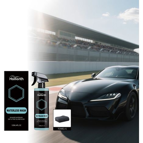 Waterless car surface cleaner, car body dust and stain polishing and cleaning portable care solution -- 120ml + towel (1/5)