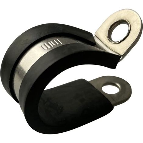 Vtizikl Colliers de serrage en caoutchouc, acier inoxydable, colliers de serrage fixesColliers de serrage amortisseurs 34 mm, lot de 5 (1/4)