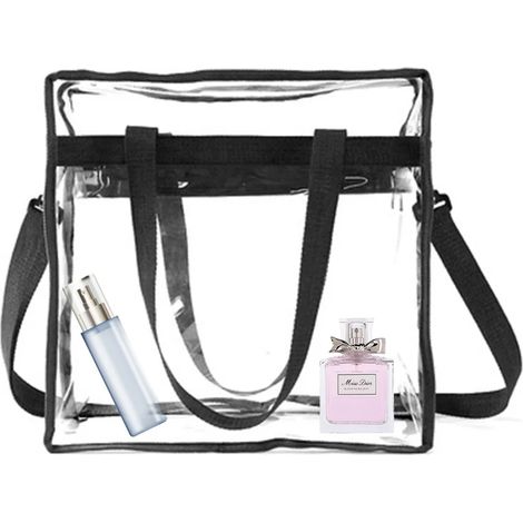 Sac Culturel Transparent Sac de Voyage en PVC Sac de Rangement Sac à Main Étanche Sac pour Maman 32cm13cm32cm (1/3)