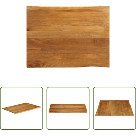 vidaXL Tablero de mesa borde natural madera maciza mango 110x80x2,5 cm (1/5)