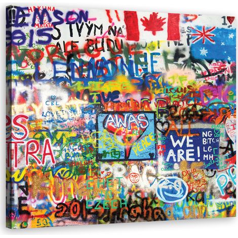 Tableau sur toile Graffiti Street Art Multicolore 50x50 (1/5)