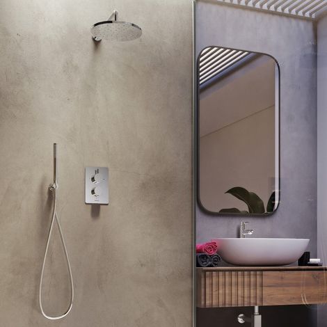 Aqualisa Dream Thermostatic Concealed Valve Mixer Shower Round Twin Head Chrome (1/5)