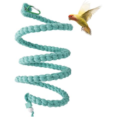 Rope Bird Perch Spiral Swing Toy Cage Support Accessories Climbing and Resting for Parakeet Parrot Cockatiel (1/5)