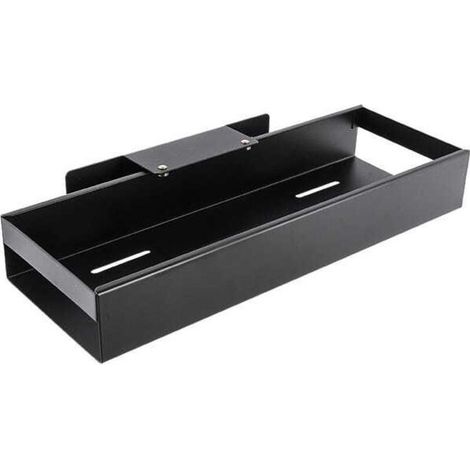 Étagère sous évier de cuisine, étagère coulissante murale sans perçage, panier coulissant sous plan de travail pour cuisine, petit panier noir (1/5)