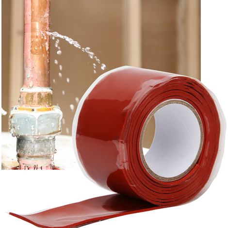 Ruban adhésif étanche à forte adhérence pour tuyaux PVC/PPR, fournitures de réparation, longueur 1 mètre, blanc/rouge (1/5)