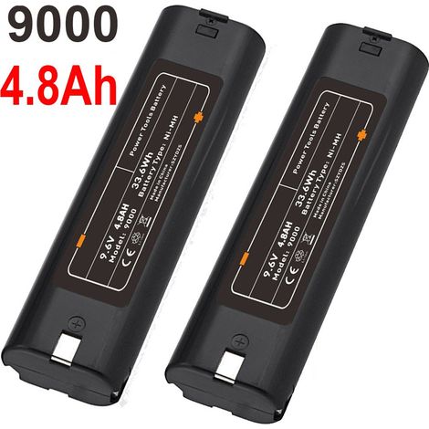 2Packs 9.6V 4.8Ah Ni-MH Batterie Remplacement pour Batterie Makita 9000, 9001, 9002, 9033, 9600, 191681-2,192533-0, 632007-4 (1/5)