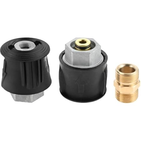 Lot de 2 raccords rapides pour nettoyeur haute pression M22-14mm, coupleur M22 mâle-mâle, adaptables pour tuyau Karcher.