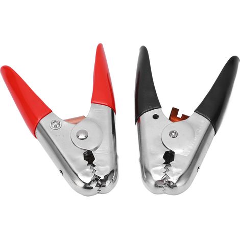Paire pinces câble démarrage 600A noir/rouge, clips chargeur batterie universels