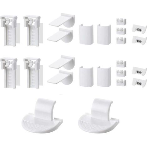 Kit de pièces de rechange pour store plissé - Accessoires de supports de serrage - Accessoires de support de serrage plissé - Sans perçage - Réglable - Plage de réglage (1 jeu, 24 pièces)