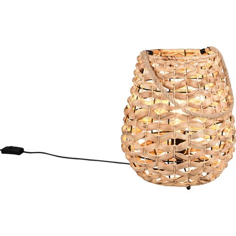 Lampada da tavolo appendibile, rattan, D 30 cm, Jean (1/5)