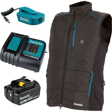 Makita DCV202Z3XL LXT 18v Cordless Heated Vest Gilet - Black XXXL + Battery (1/5)