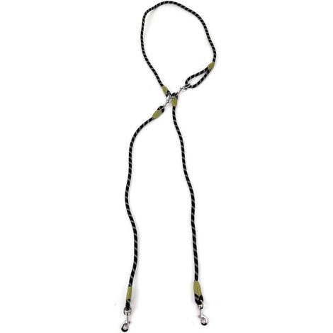Laisse mains libres en nylon pour chien, laisse de dressage avec coutures réfléchissantes et bandoulière réglable
