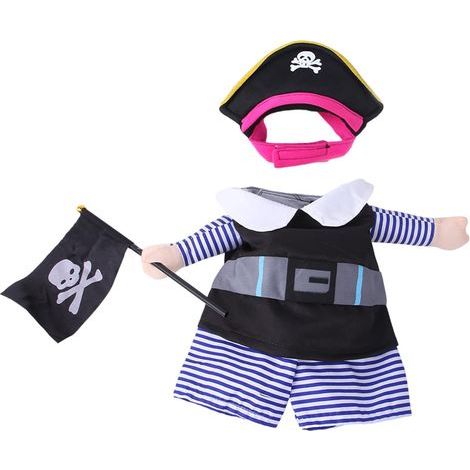 Déguisement de pirate pour animal de compagnie, déguisement amusant pour chien et chat - Uniforme pour jeu de rôle (taille L) (1/5)