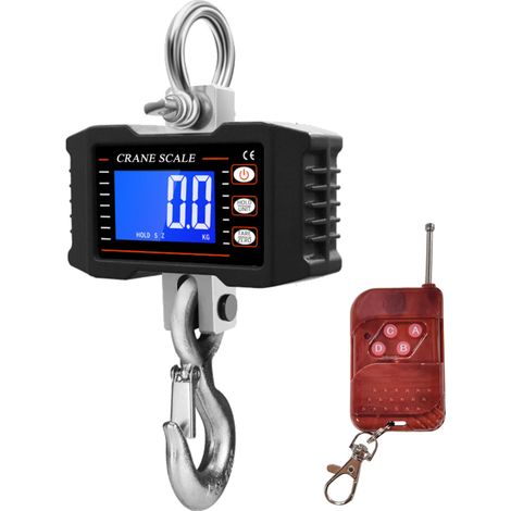 Balance suspendue télécommande 1000kg – LCD rétro, tare/remise zéro, chantier/déplacement (1/5)