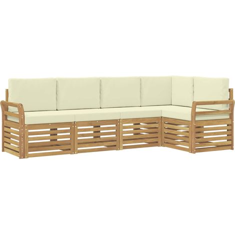 Outdoor Sofa Set 5 pcs White and Cream 249 x 130.5 x 73 cm vidaXL (1/2)