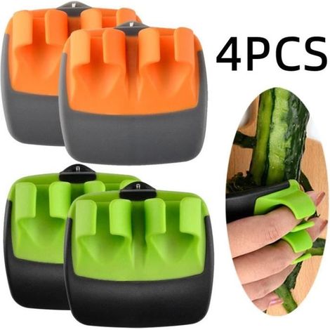 (Grün, Orange) Gemüseschäler – Kreativ Universal – Edelstahl – Ergonomisch – Kompakt – 4-teilig (1/4)