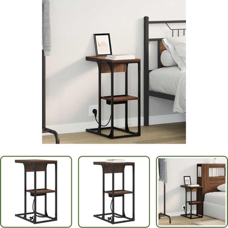 Rangement chambre -  Cabinet de chevet Chêne brun 41,5 x 26 x 60,5 cm (1/5)