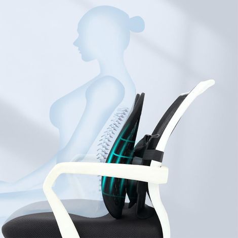 Cuscino ergonomico di supporto lombare: cuscino per la schiena in memory foam per il massimo comfort, cuscino di supporto lombare regolabile con protezione della colonna vertebrale in 3D. (1/5)