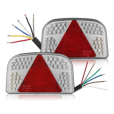 Feu Arrière LED Feux Remorque Etanche 12V 24V Universels Feux de Remorque LED Éclairage de Camion Caravane Voiture 7 Fonctions avec Feu de Brouillard Plaque Marche (1/5)