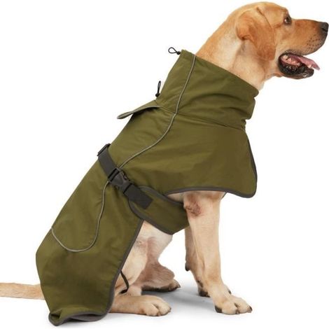 Vêtements pour chiens, manteau rembourré pour Doberman Collie chiens moyens et grands, taille M, vert armée (1/4)