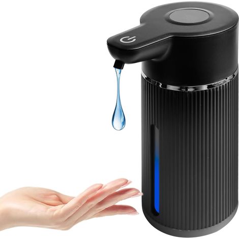 Distributeur de savon automatique - 420 ml - Distributeur de savon électrique avec capteur - Fixation murale - 4 niveaux réglables - Pour cuisine, salle de bain, restaurant, public (1/5)