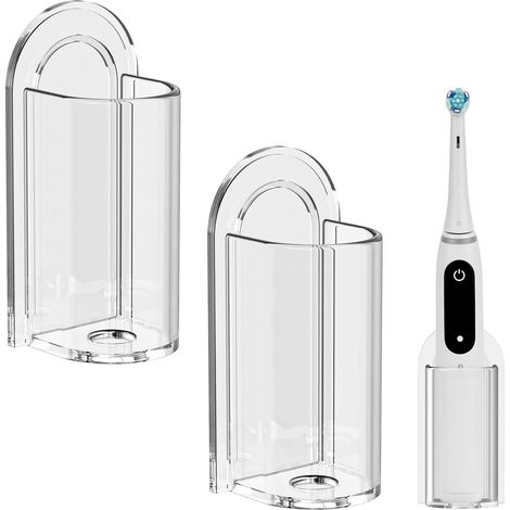 JSSEVN - Wall-mounted holder for electric toothbrush, compatible adhesive (transparent) (1/5)