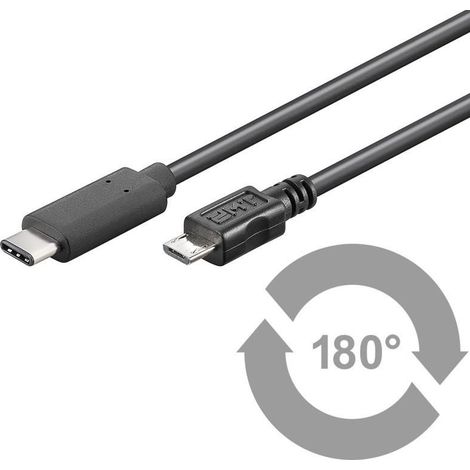 Microconnect USB C/Micro USB B, 1 m cable USB USB 2.0 Micro-USB B Negro