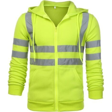 Sweat et capucin sécurité zippé, veste de travail réfléchissante, veste thermique en polaire chaude-vert-XL-RAPANDA (1/5)
