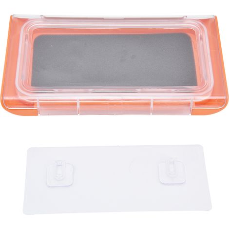 Support de téléphone de douche étanche, boîtier mural rotatif à 360° pour salle de bain, couleur orange (1/5)