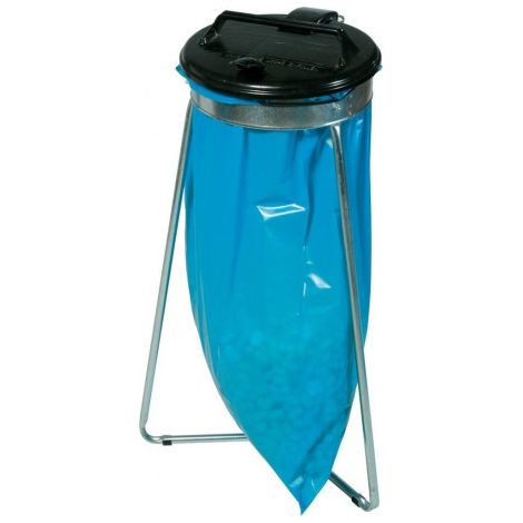 Collecteur de déchets 1 x 120 l, fixe, avec couvercle, jaune