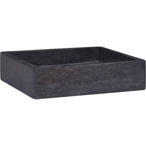 Lavabo Vasque à poser Luxueux, Bac à laver, Noir 40x40x10 cm Marbre OIB7330E (1/5)