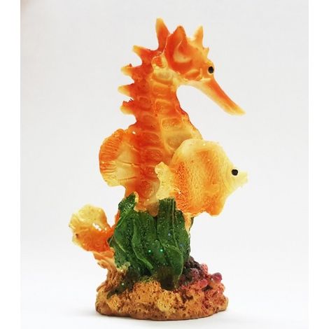 TrAdE Shop Traesio - Ippocampo Cavalluccio Marino 6x4x9.5cm Ornamento Per Acquario Decorazioni Pietra -
