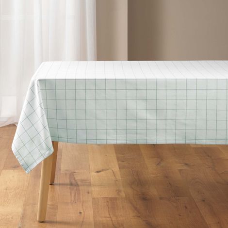 Nappe Tissée à Carreaux "Axel" 140x240cm Vert Sauge