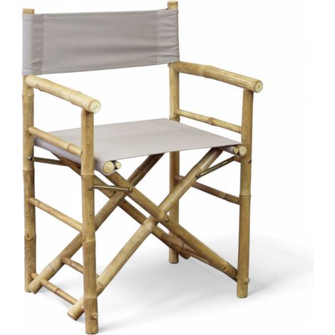 Sedia regista pieghevole in legno bamboo colore tortora marrone 60x44x88 cm (1/5)