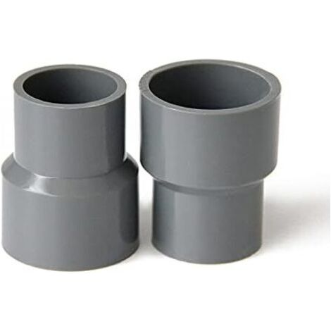 Adaptateur de tuyau en PVC, 40 mm / 20 mm, pour systèmes d'irrigation, réservoirs et tuyauterie extérieure, couleur grise.-AquaForge (1/2)