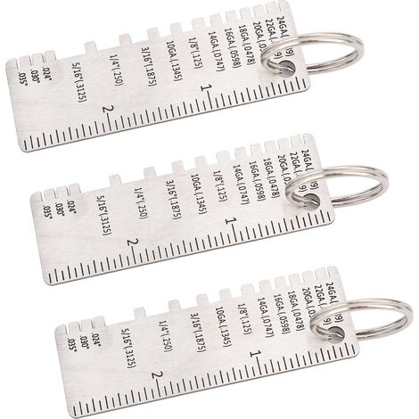 Lot de 3 jauges d'épaisseur tôle acier inoxydable calibre soudure mesure contrôle chantiermesure (1/5)