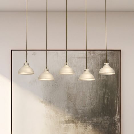 [GEBRAUCHT] B-Ware Sven Hängeleuchte Pendelleuchte Deckenbeleuchtung 5 Flammig Beige Stahl