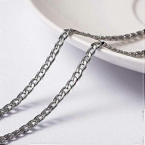 Chaîne gourmette en acier inoxydable 304 de 1 m (3,28 pieds), maillons non soudés, chaîne d'extension en acier inoxydable de couleur, 4 à 5 x 3 x 0,8 mm ( )