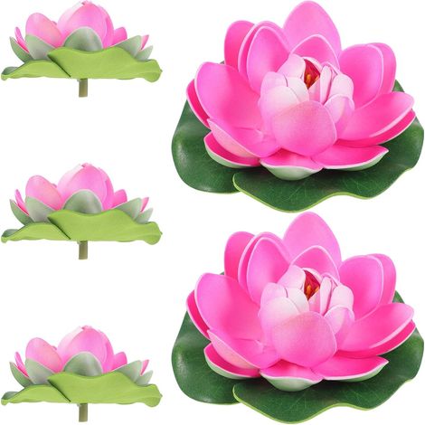 de 5 fleurs de lotus artificielles mi écloses flottantes