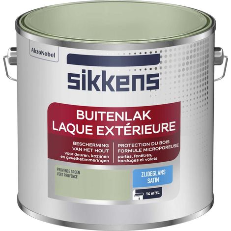 Sikkens - Peinture Laque Extérieure Bois et Fer - Finition tendue, sous-couche intégrée, facile à appliquer - Satin Vert Provence 2,5 L