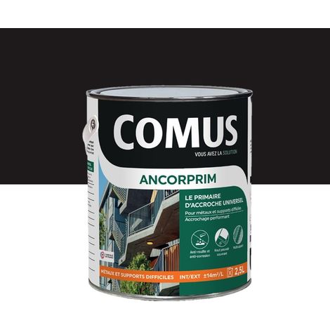 ANCORPRIM noir 2,5L Primaire d'accrochage universel pour métaux ferreux et supports difficiles - COMUS (1/3)