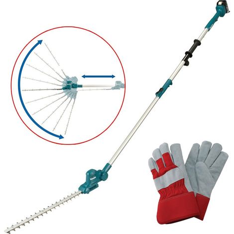Makita DUN461WZ LXT 18v Telescopic Cordless Pole Hedge Cutter Trimmer + Gloves